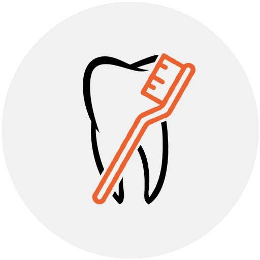 Icon Zahn mit Zahnbürste